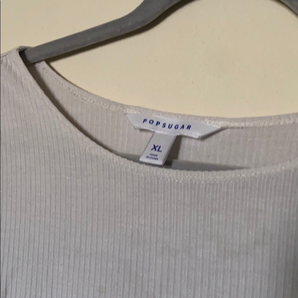 Popsugar White Ribbed Tee - Picture 2 of 3